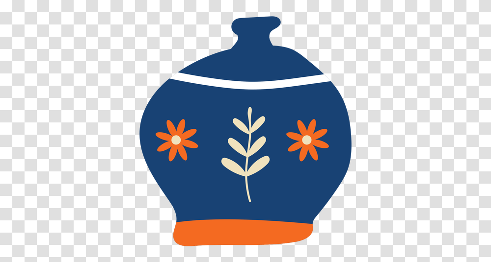 Flat Pot Blue Flowers & Svg Vector File Illustration, Pottery, Jar, Porcelain, Art Transparent Png