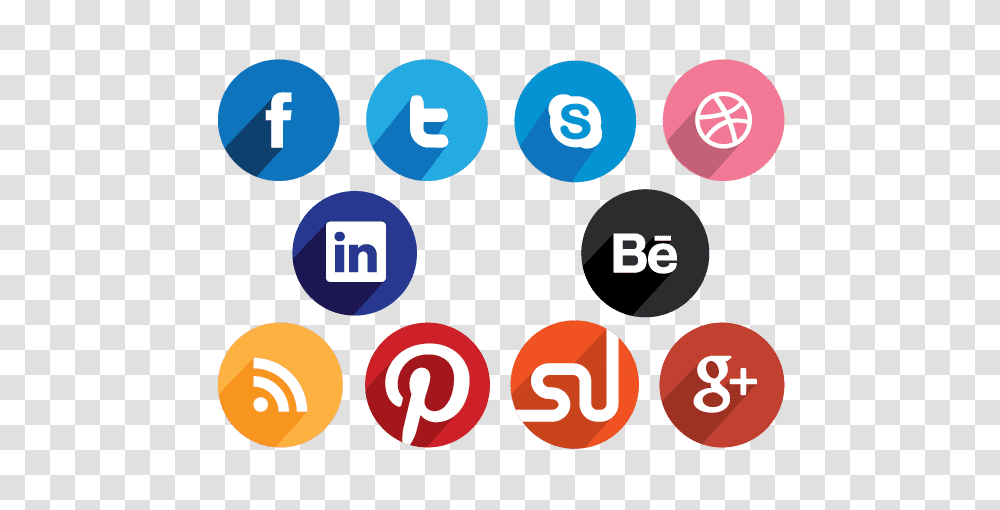 Flat Round Social Media Icons Design Crawl, Number, Alphabet Transparent Png