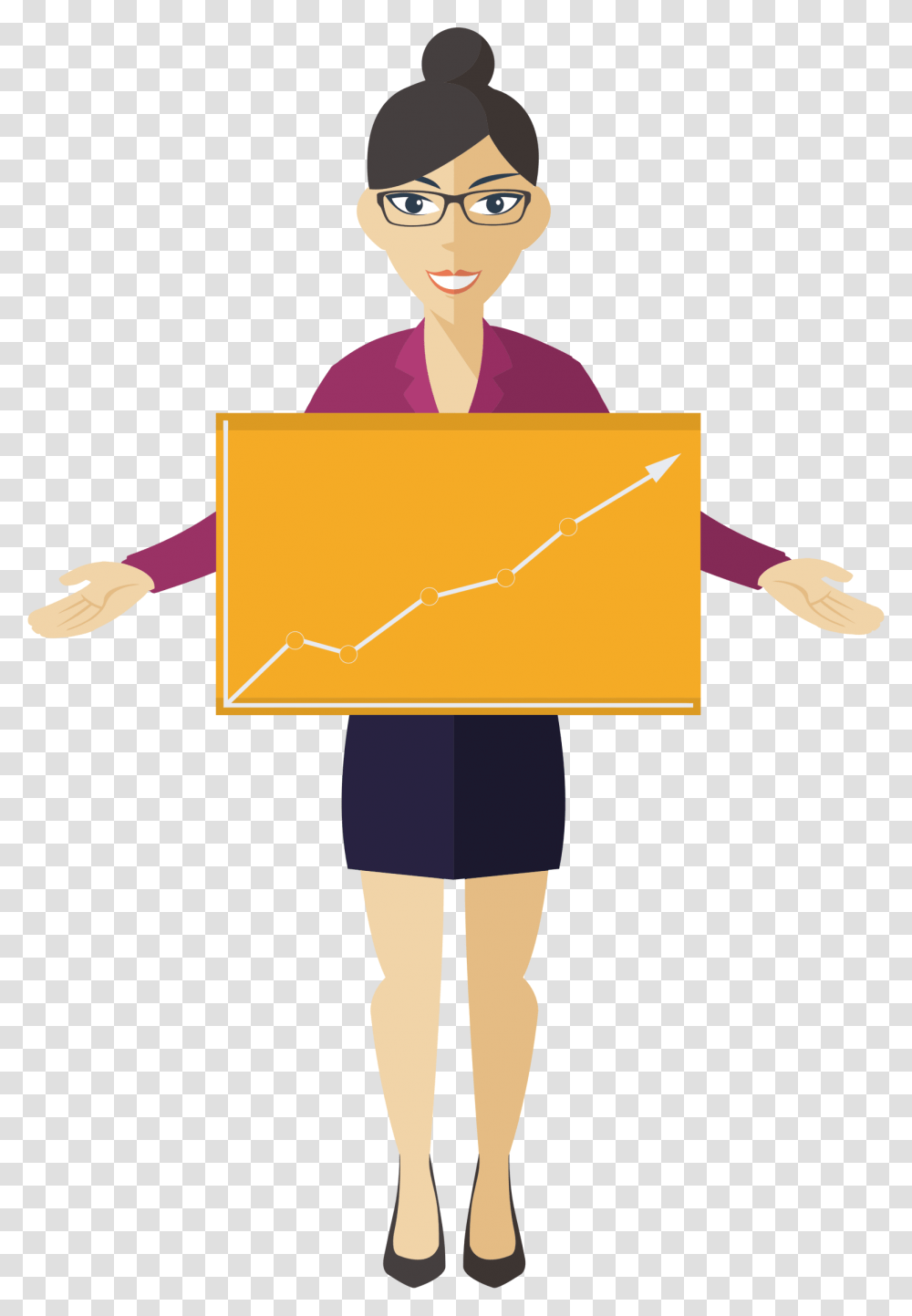 Flat Shaded Business Woman Icons, Person, Human, Label Transparent Png