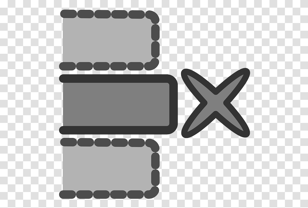 Flat Theme Action Delete Row Icon Middle Clipart Black And White, Gray Transparent Png
