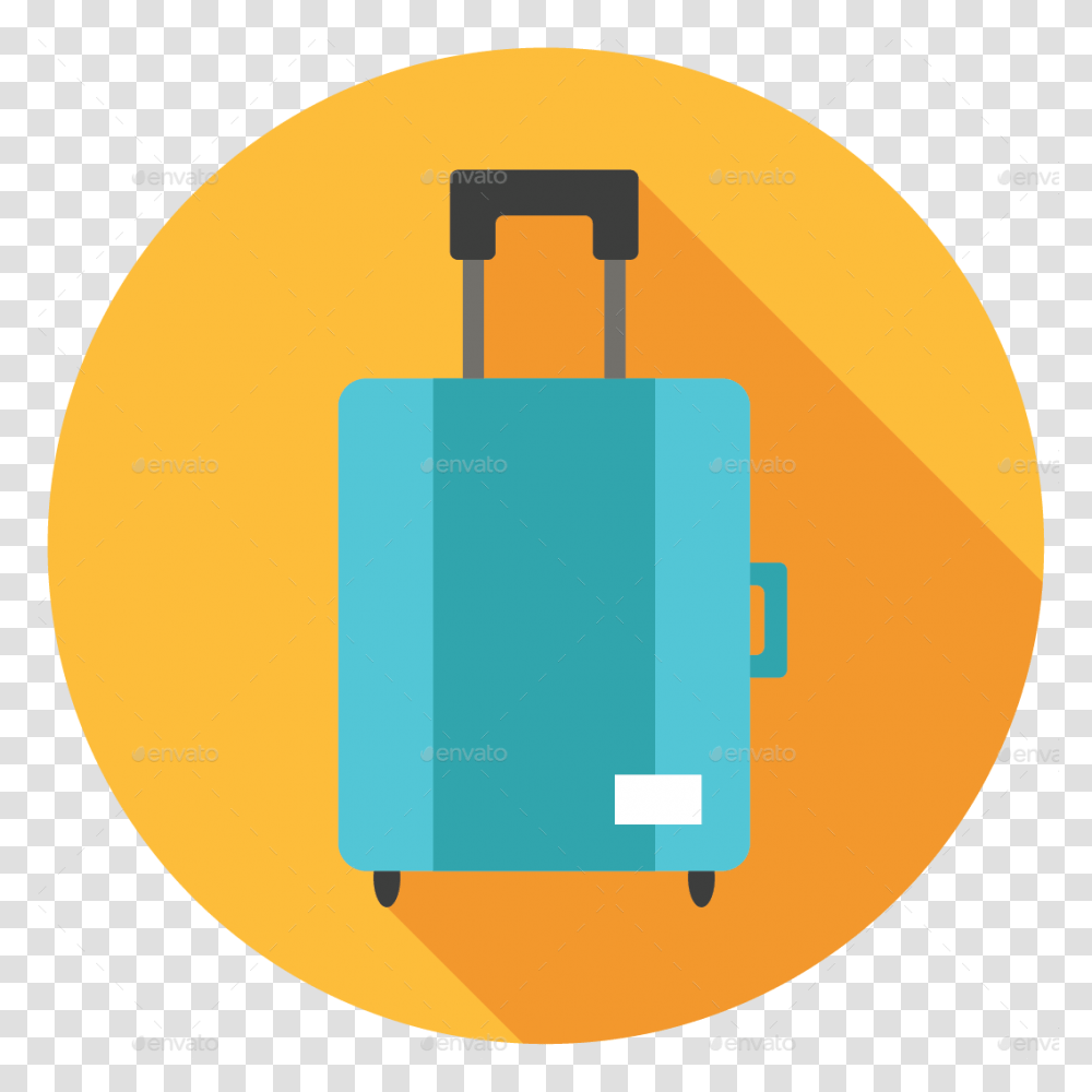 Flat Travel Icon, Luggage, Suitcase, Bag Transparent Png