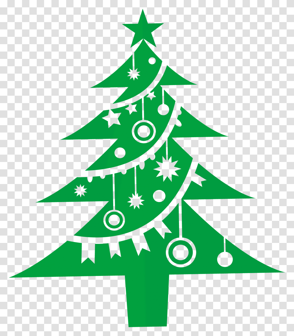 Flat Tree Claus Ornament Santa Christmas Clipart Black And White Christmas Tree Cartoon, Plant, Star Symbol Transparent Png