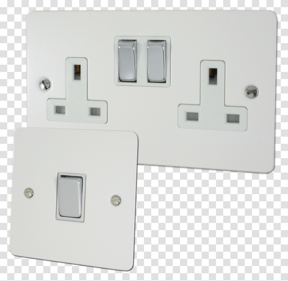 Flat White Light Switch 1 Gang Transparent Png