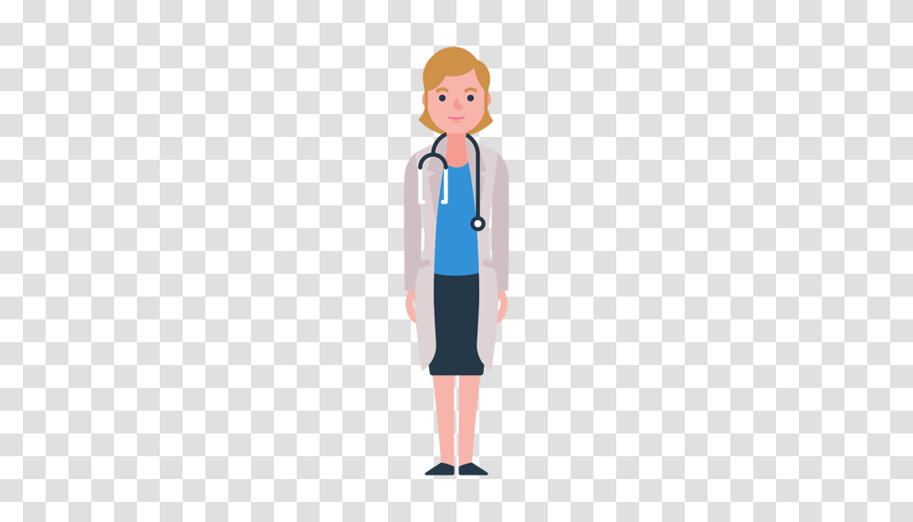 Flat Woman Doctor Character, Standing, Person, Sleeve Transparent Png