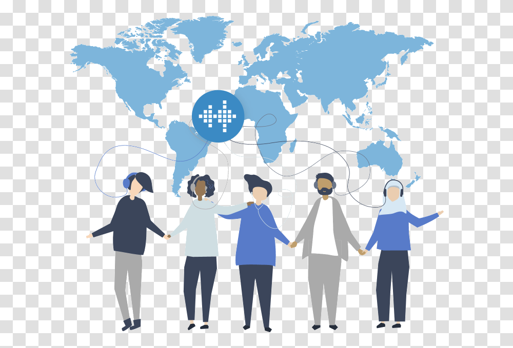 Flat World Map, People, Person, Human, Family Transparent Png