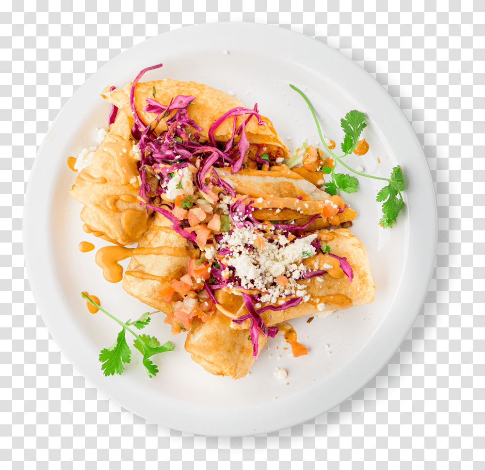 Flautitas Topview, Plant, Dish, Meal, Food Transparent Png