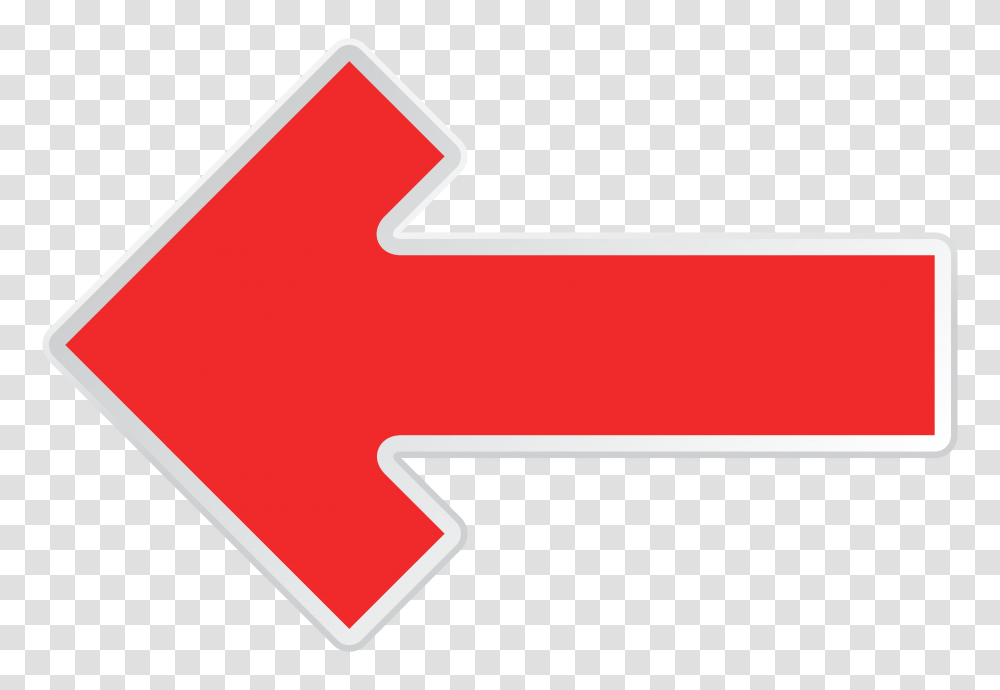 Flche Rouge Meilleur Red Left Arrow, Logo, Symbol, Trademark, Red Cross Transparent Png