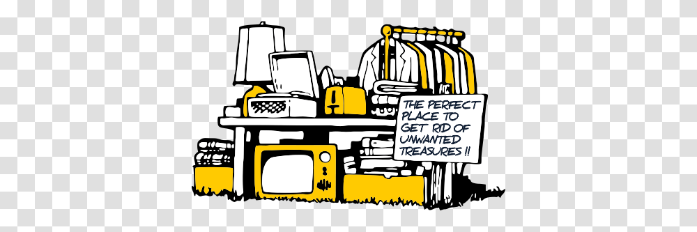 Flea Market Lydney Town Hall, Monitor, Screen, Electronics, Bulldozer Transparent Png