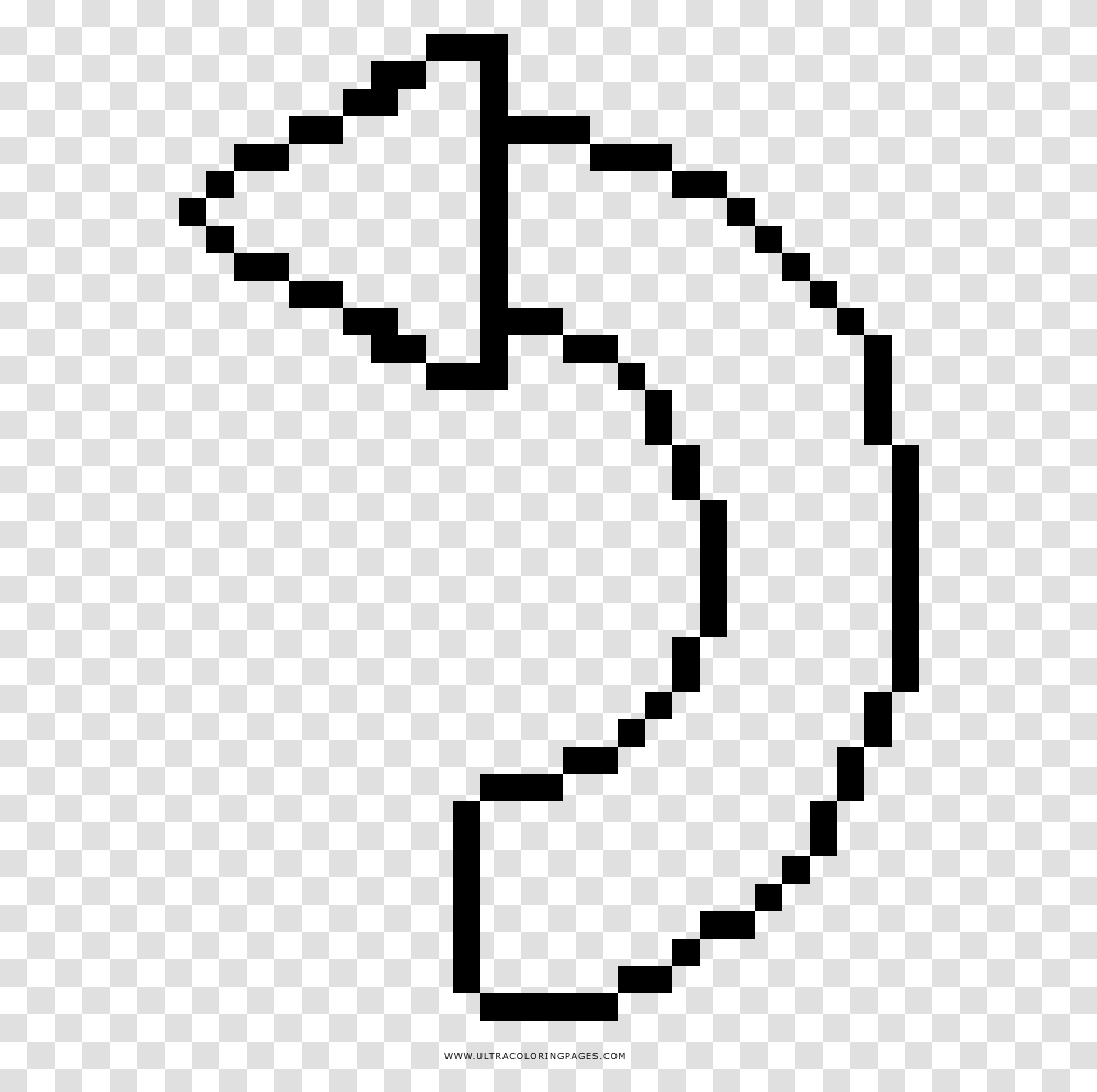 Flecha Esquerda Curva Desenho Para Colorir Simple Pixel Art Emoji, Gray, World Of Warcraft Transparent Png