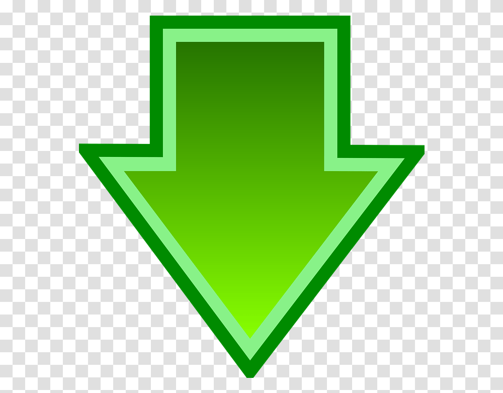 Flechapng Flecha Descargar Archivo Brillante Verde Green Down Arrow, Symbol, Logo, Trademark, Triangle Transparent Png