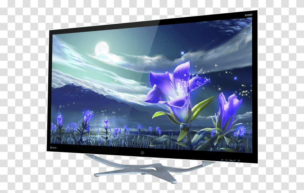 Fleur Au Clair De Lune, Monitor, Screen, Electronics, Display Transparent Png