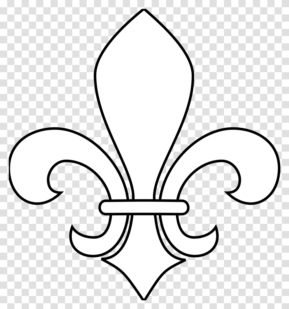 Fleur De Lis Crown White Fleur De Lis, Stencil, Symbol, Emblem, Silhouette Transparent Png