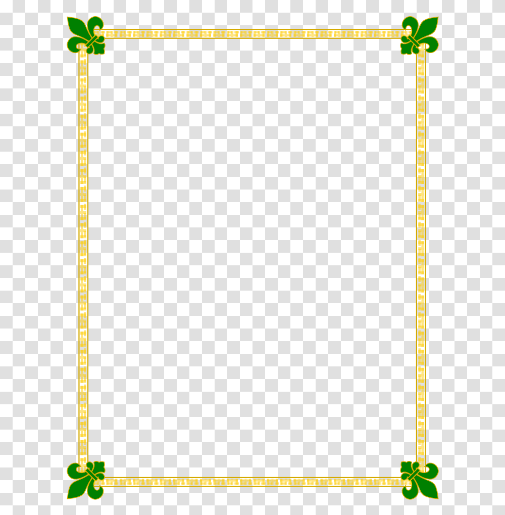 Fleur De Lis Gold And Green Border Free Borders And List Of Office Stationeries, Plot, Measurements, Diagram, Number Transparent Png