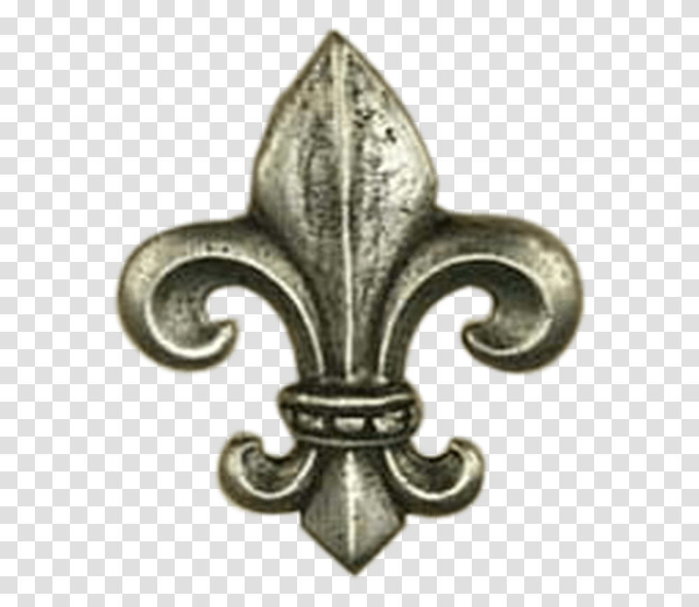 Fleur De Lis Lg Knob Emblem, Bronze, Cross, Architecture Transparent Png
