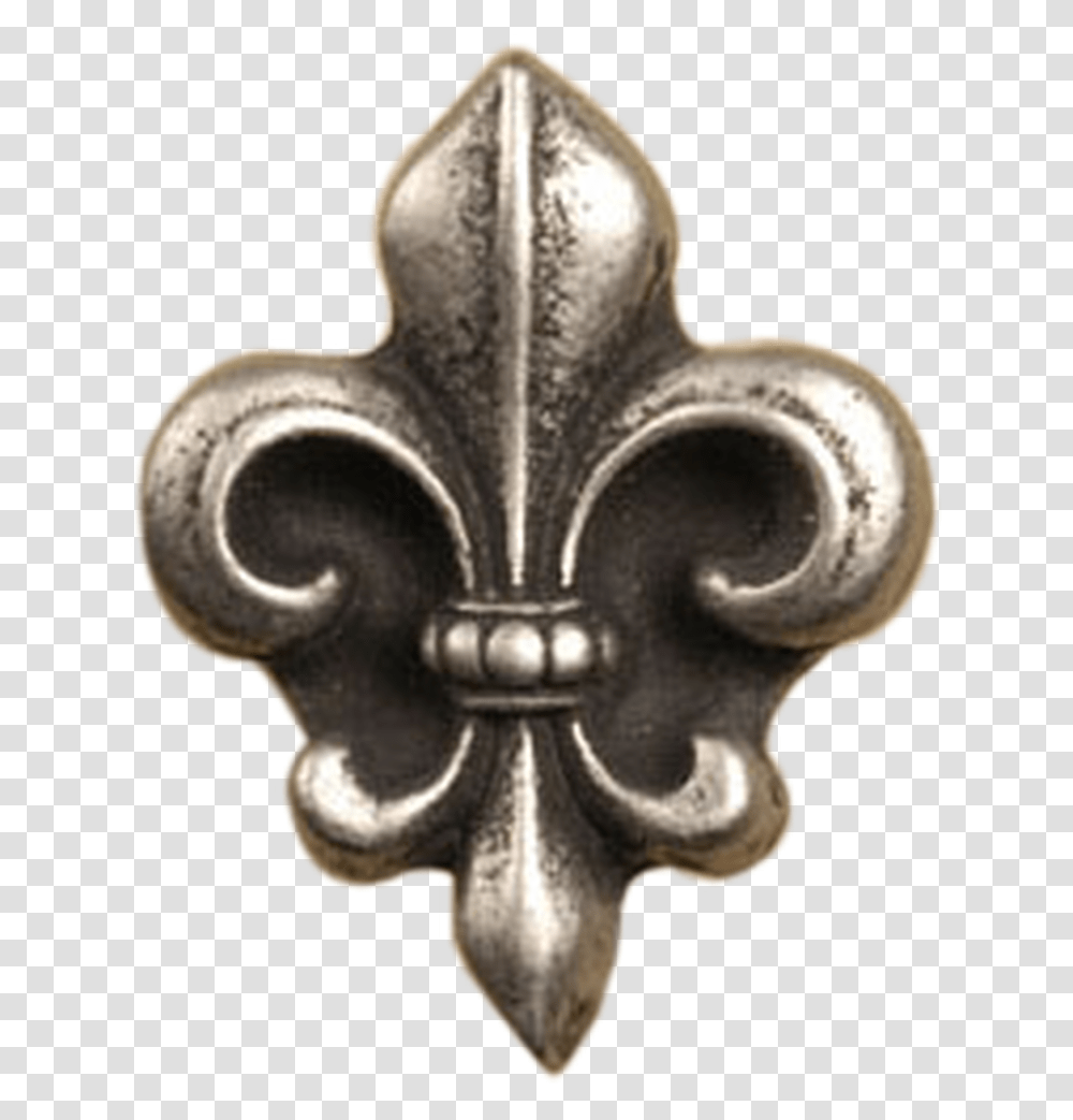 Fleur De Lis Sm Knob Silver, Bronze, Cross, Tombstone Transparent Png