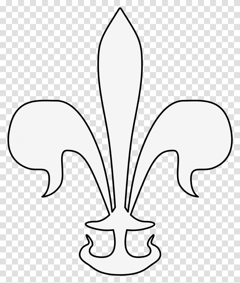 Fleur De Lis White, Stencil, Silhouette Transparent Png