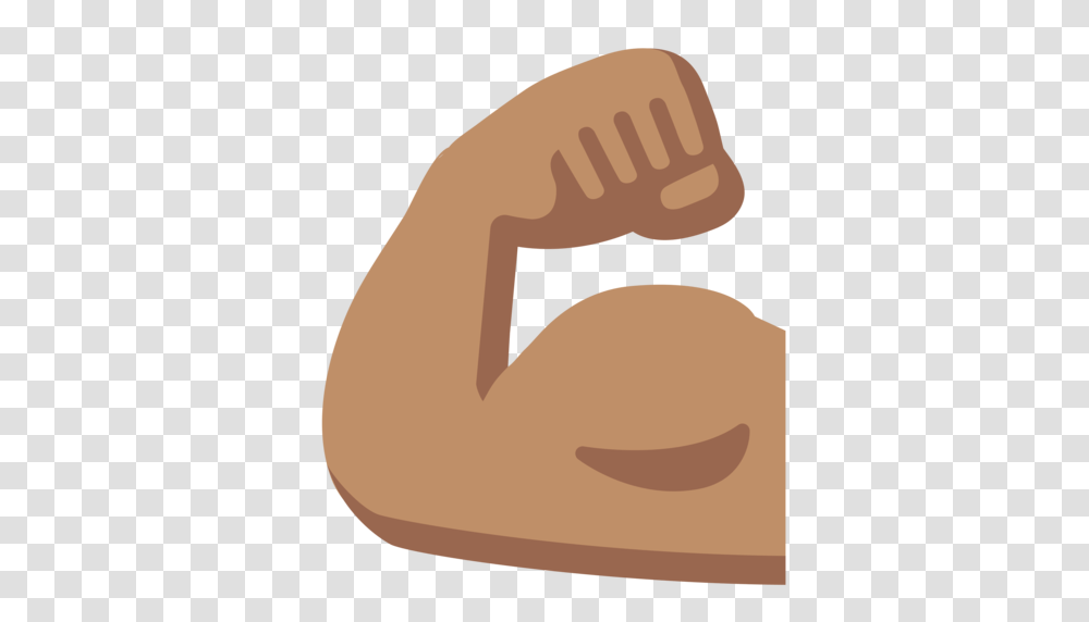 Flexed Biceps Medium Skin Tone Emoji, Heel, Hand, Furniture Transparent Png