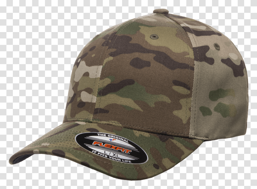 Flexfit Multicam Camo 6 Panel Mid Profile Hat, Baseball Cap, Apparel, Military Uniform Transparent Png