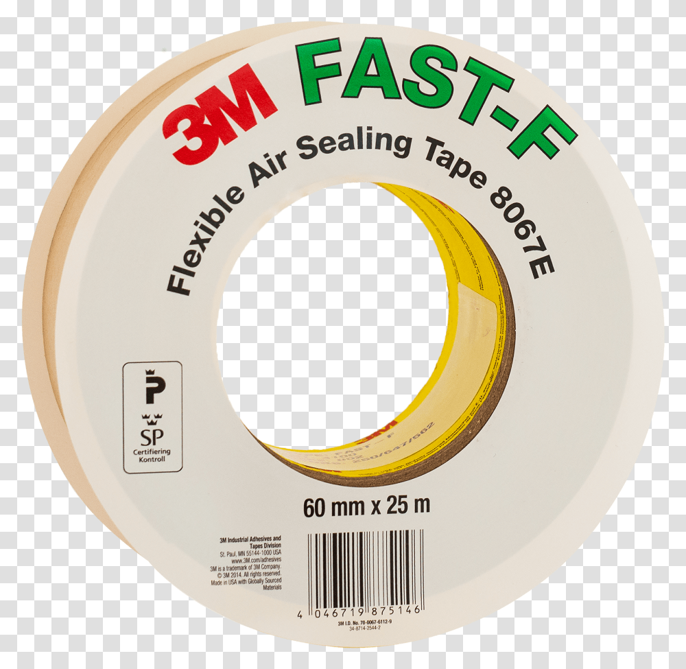 Flexible Air Sealing Tape 8067e 60mm X 25m, Label, Sticker, Frisbee Transparent Png