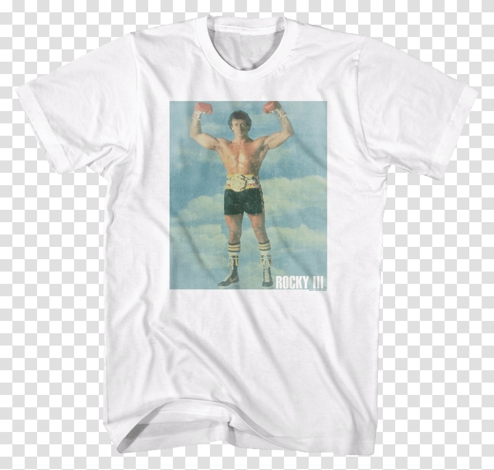 Flexing Rocky Iii T Shirt Active Shirt, Apparel, Person, Human Transparent Png