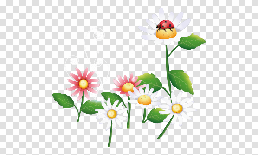 Flies Away Flower Clipart Illustration Ladybugs Free Vector Nature, Floral Design, Pattern, Plant Transparent Png