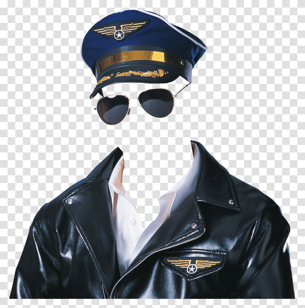 Flight Command Costume In Airplane Pilot Airplane Pilot Hat, Apparel, Jacket, Coat Transparent Png