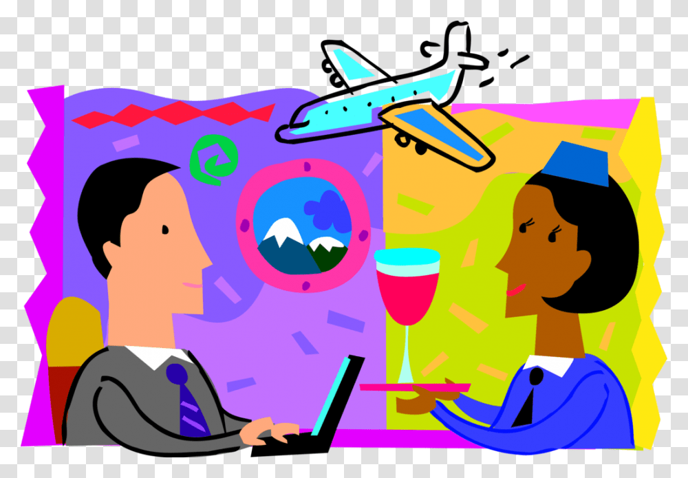 Flight Attendant Serves Drinks To Passengers, Hat Transparent Png