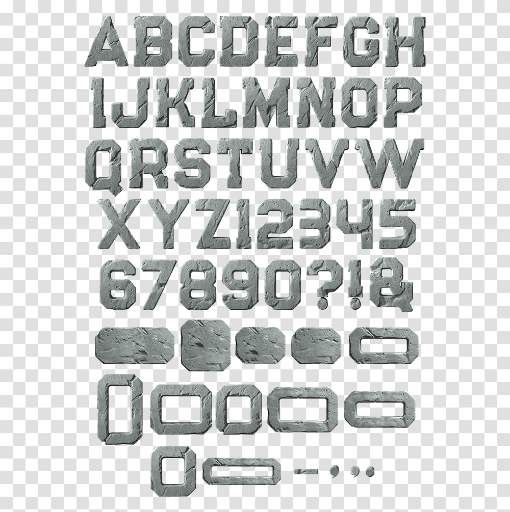 Flinty Stone Font Might Of Rock Typeface Stone Font, Word, Alphabet, Number Transparent Png