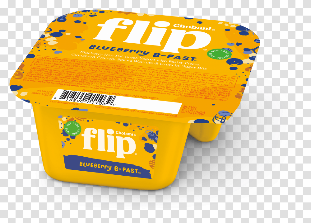 Flip Blueberry B Fast Box, Label, Food, Logo Transparent Png
