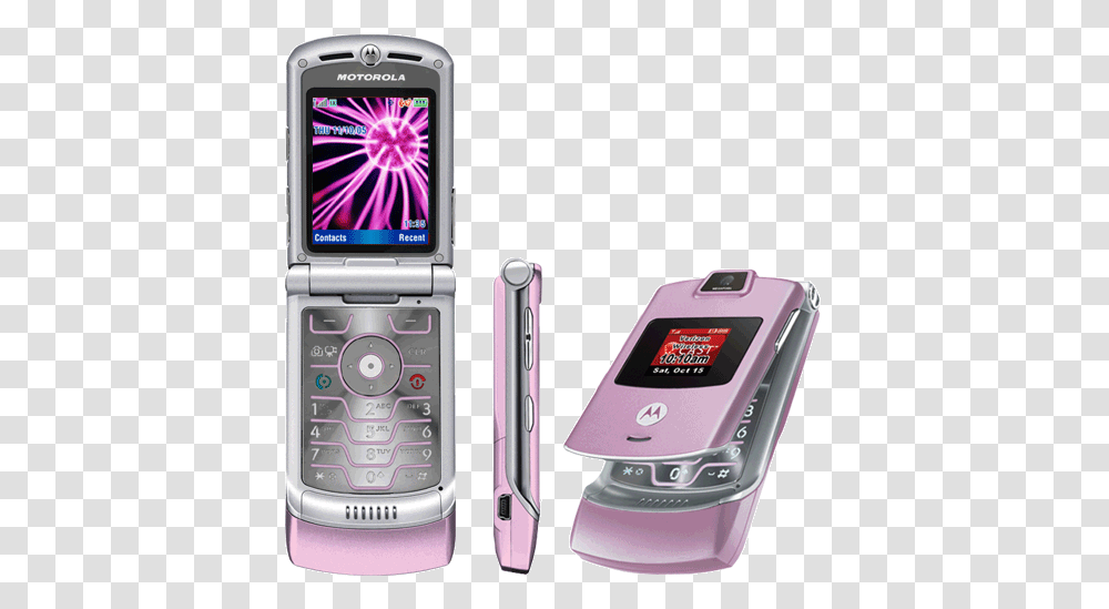 Flip Phones Old Phone Pink Motorola Razr, Mobile Phone, Electronics, Cell Phone, Iphone Transparent Png