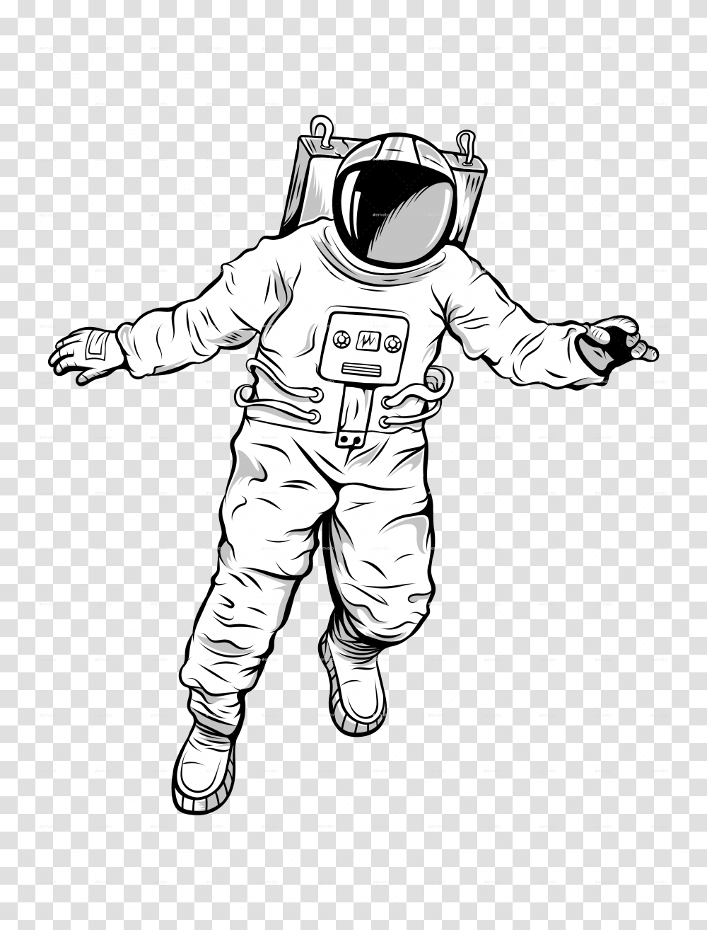 Floating Astronaut Illustration Astronaut Illustration, Person, Human Transparent Png