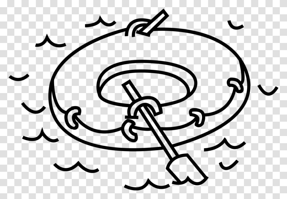 Floating Drawing Life Buoy Lifesavers Black And White, Gray, World Of Warcraft Transparent Png
