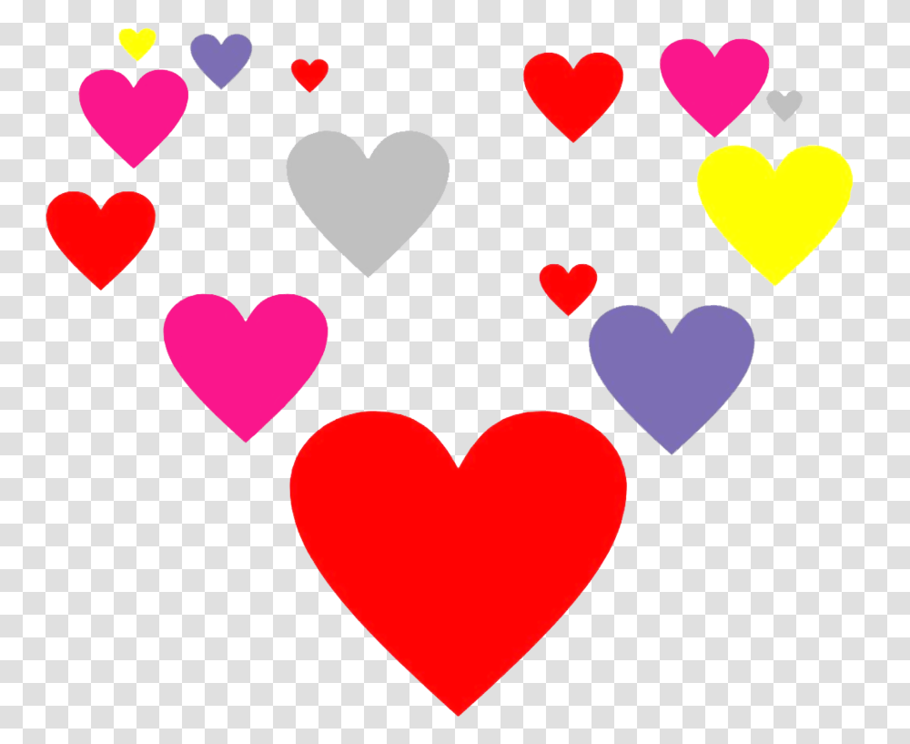 Floating Hearts Hearts With Different Colors, Dating, Cushion, Pillow, Flower Transparent Png