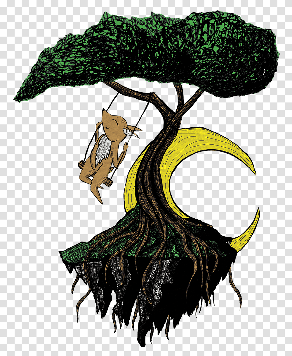 Floating Island Illustration, Plant, Animal, Dragon, Root Transparent Png