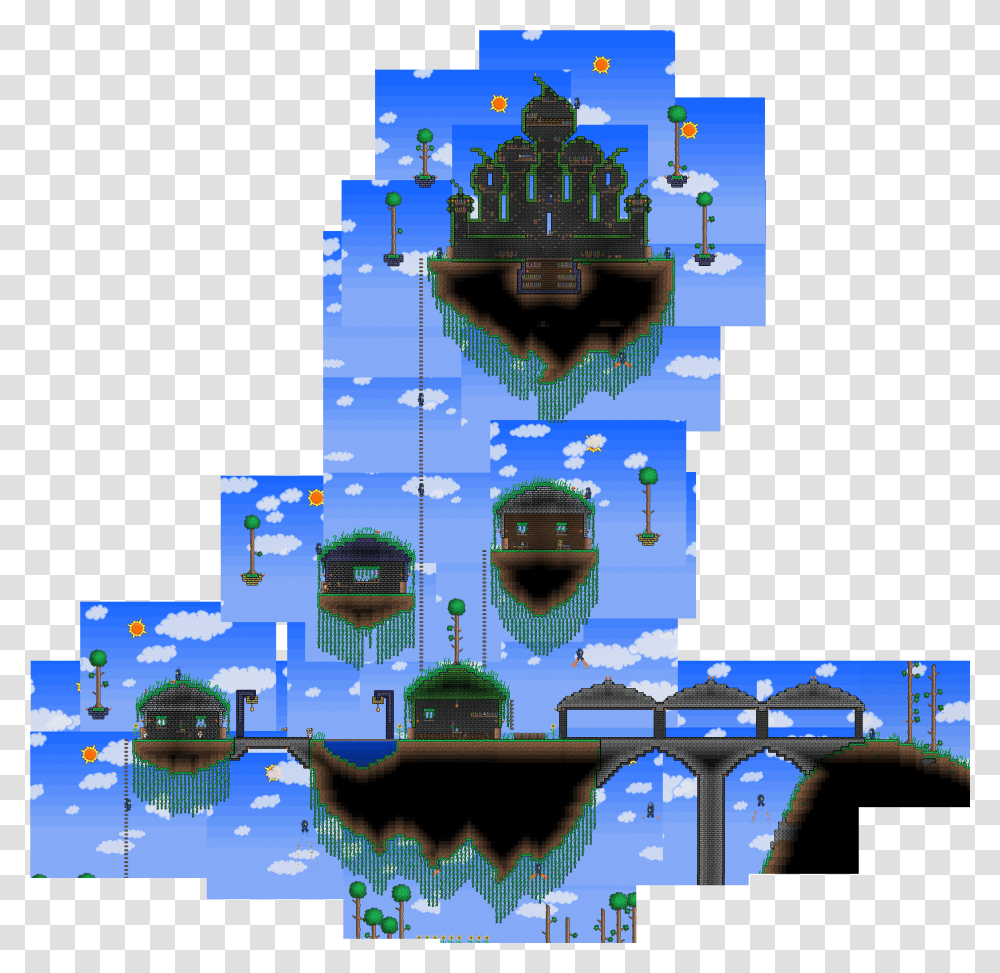 Floating Islands Terraria Wiki Terraria Floating Island Houses, Mansion, Housing, Building, Urban Transparent Png