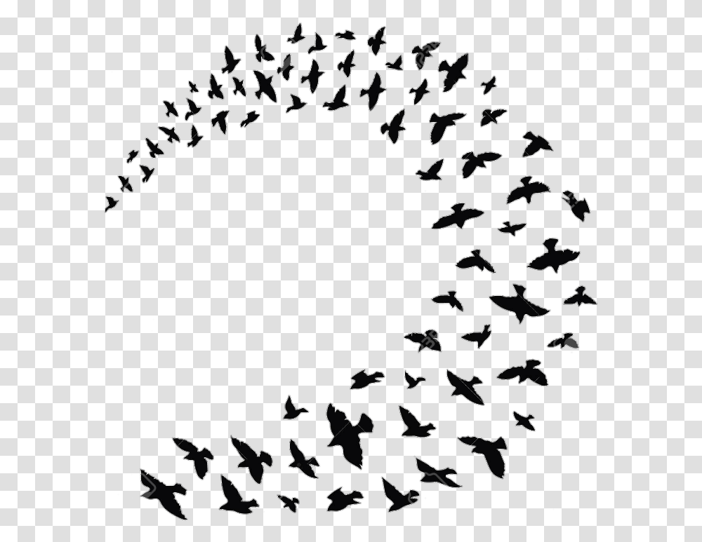 Flock Bird Columbidae Clip Art Silhouette Mary Poppins Birds Black And White, Face, Outdoors, Crowd Transparent Png