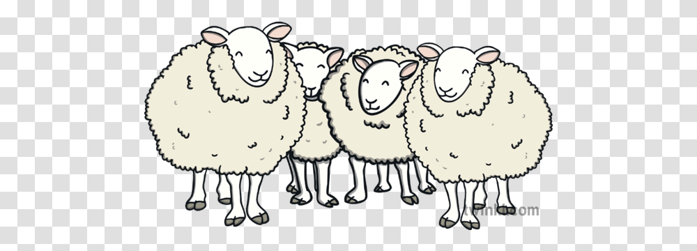 Flock Of Sheep Animals Farm Animal Ks1 Illustration Twinkl Sheep From Animal Farm, Mammal, Herd Transparent Png