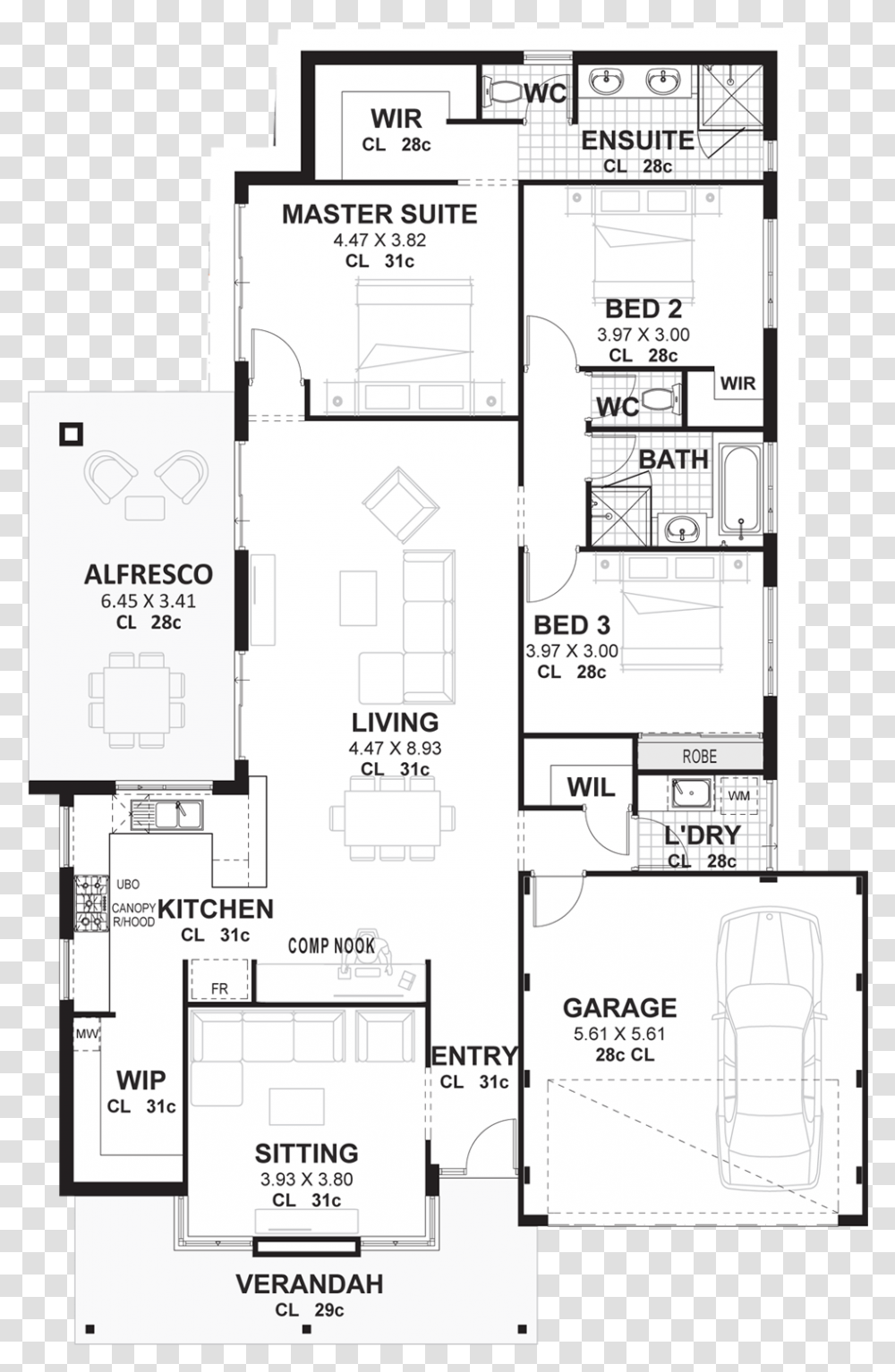 Floor Plan Of A 3 Bedroom House, Diagram, Plot Transparent Png
