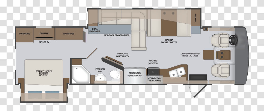 Floorplan 33c 2019 Holiday Rambler Vacationer 35k Floor Plan, Diagram, Plot, Cooktop, Indoors Transparent Png