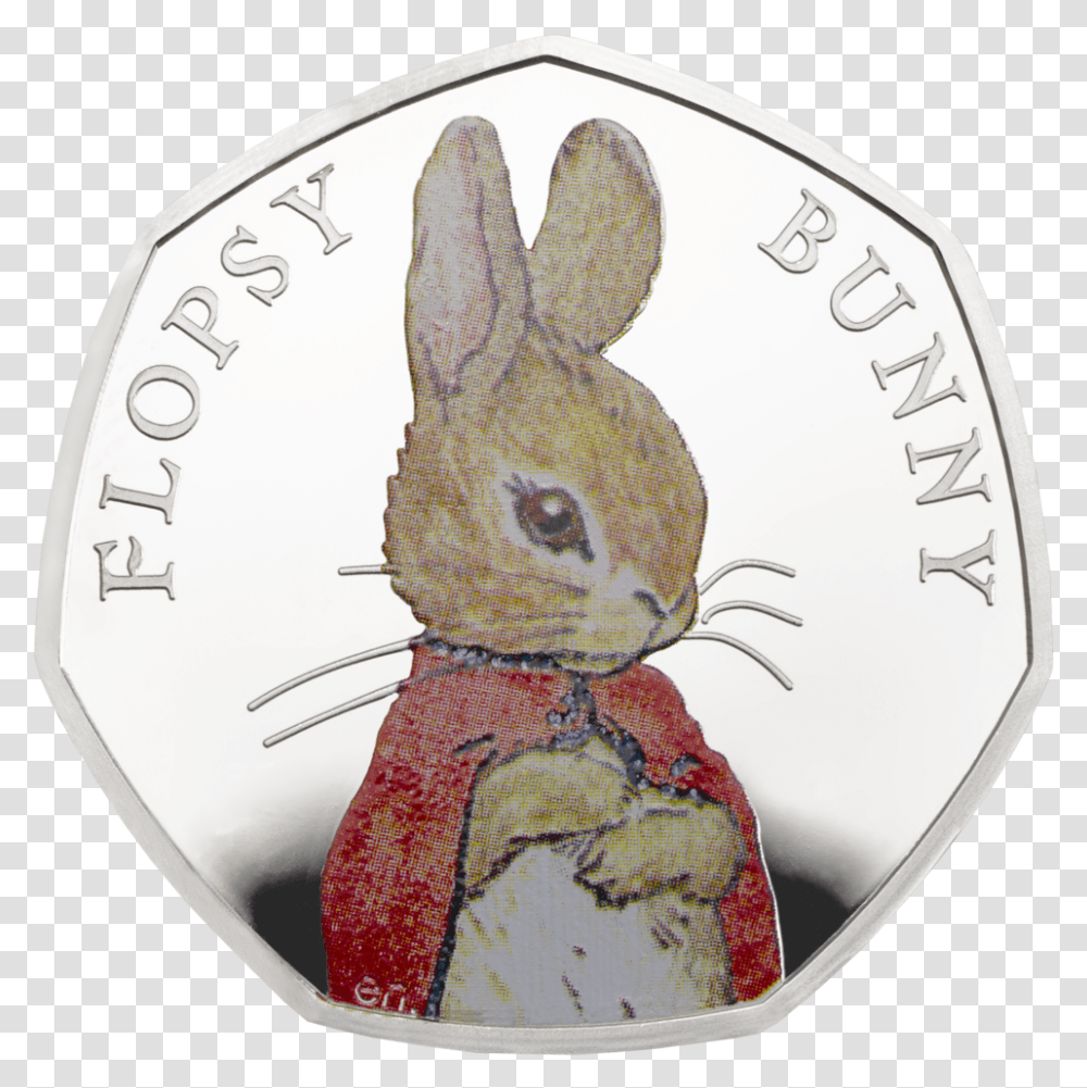 Flopsy Bunny 2018 Uk 50p Silver Proof Coin Rev Tone 2018 Peter Rabbit Coins, Money, Snowman, Winter Transparent Png