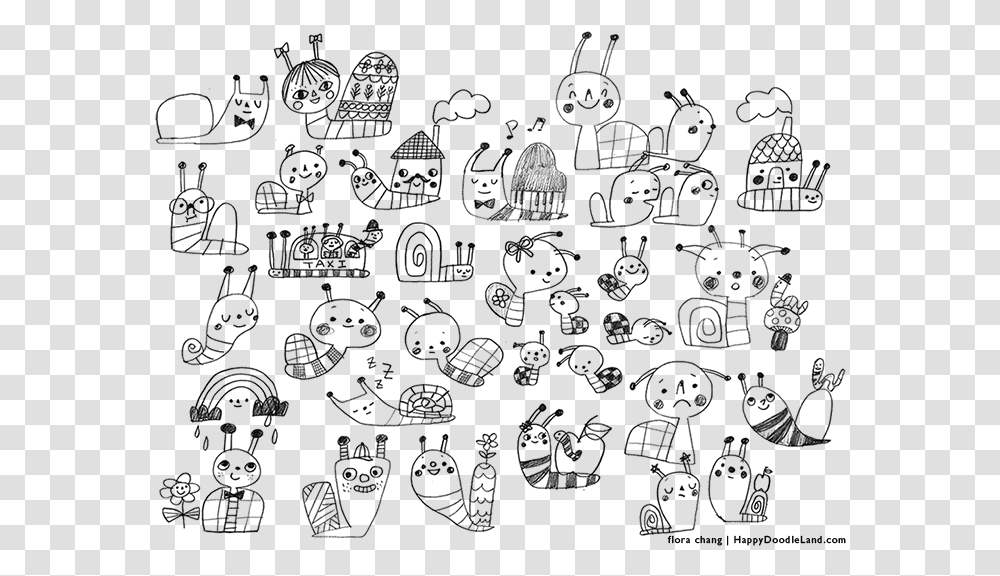 Florachang Happydoodleland Snailcharacterstudy1 Background Kids Doodle, Gray, World Of Warcraft Transparent Png