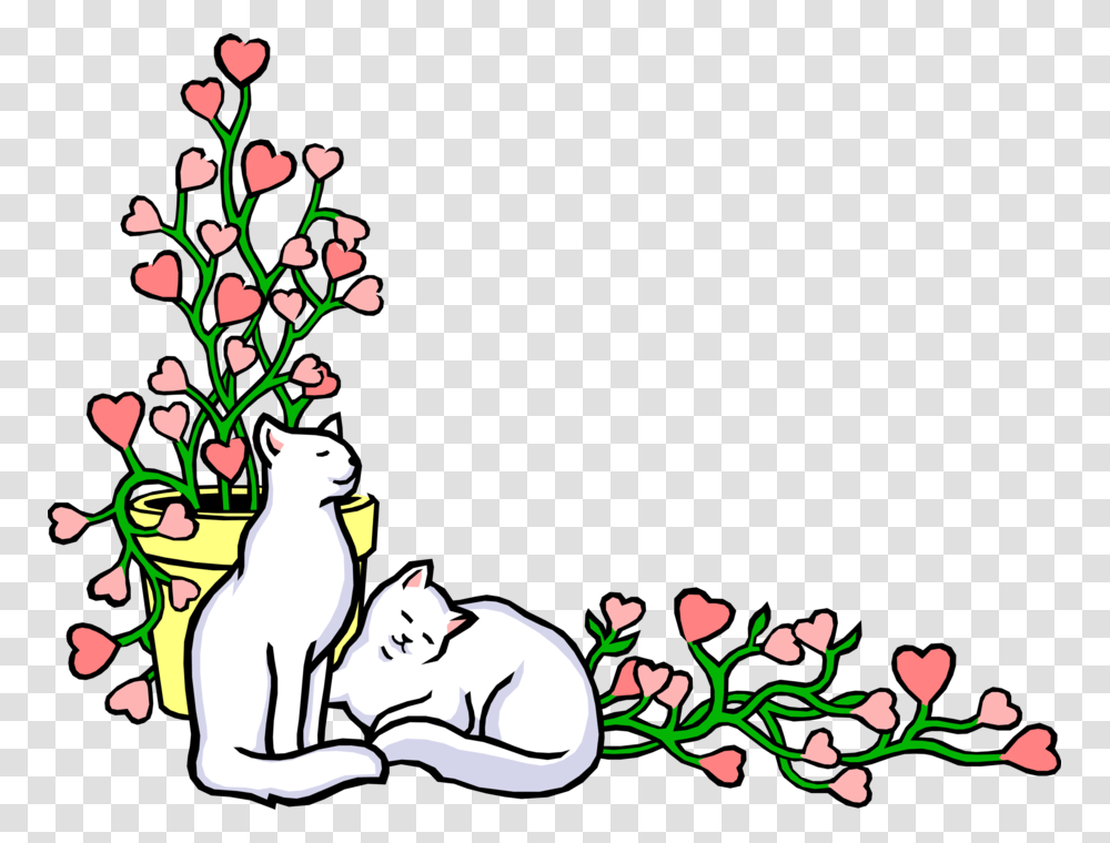 Floral Background With Small Cats, Plant, Petal Transparent Png