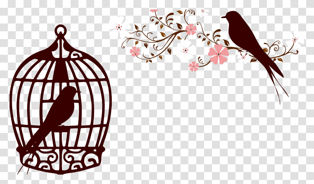 Floral Birds Silhouette No Background Free Svg Free Bird And Caged Bird, Graphics, Art, Floral Design, Pattern Transparent Png