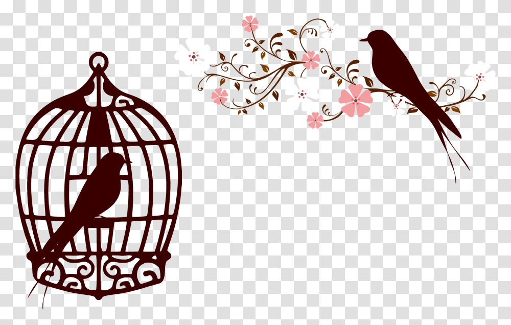 Floral Birds Silhouette No Background Icons, Floral Design, Pattern Transparent Png