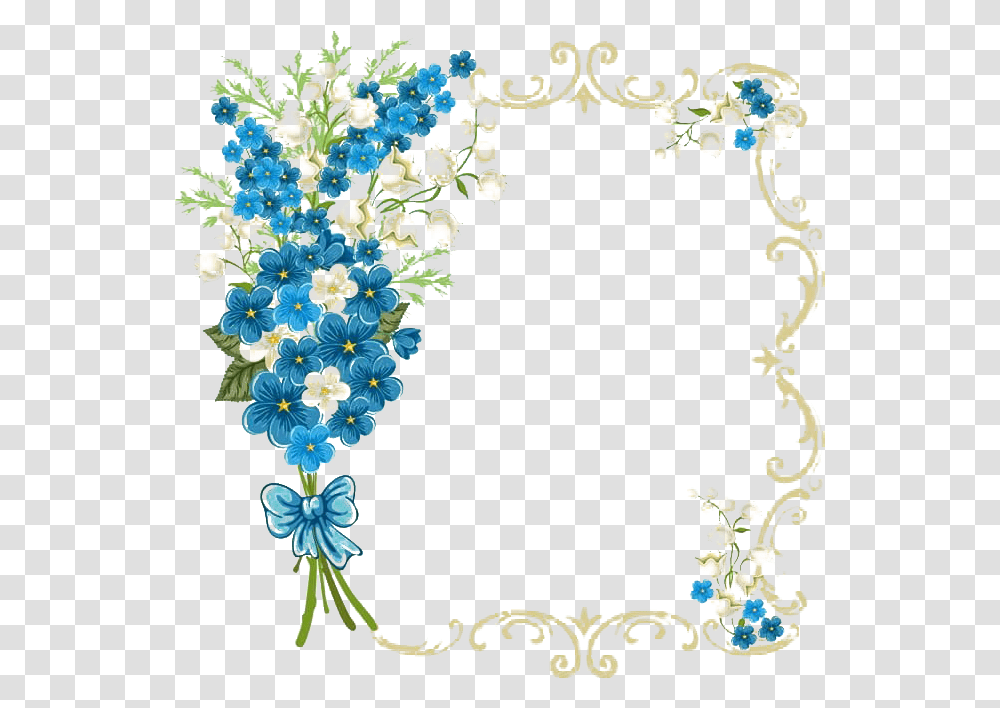 Floral Blue Frame Images All Frame Blue Flower Border, Graphics, Art, Floral Design, Pattern Transparent Png