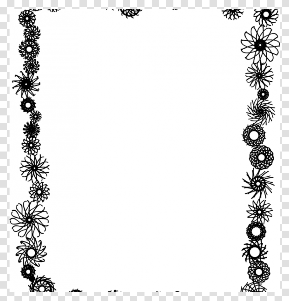 Floral Border Design Black And White, Oval, Stencil, Pattern, Floral Design Transparent Png