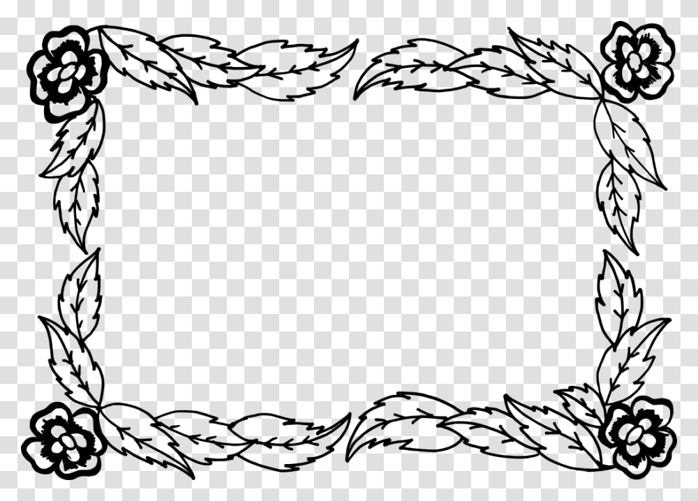 Floral Border Design Silhouette, Gray, World Of Warcraft Transparent Png