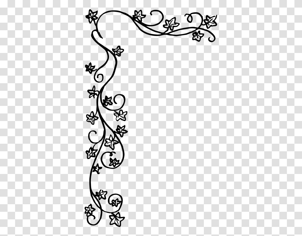 Floral Borders Black And White, Gray, World Of Warcraft Transparent Png