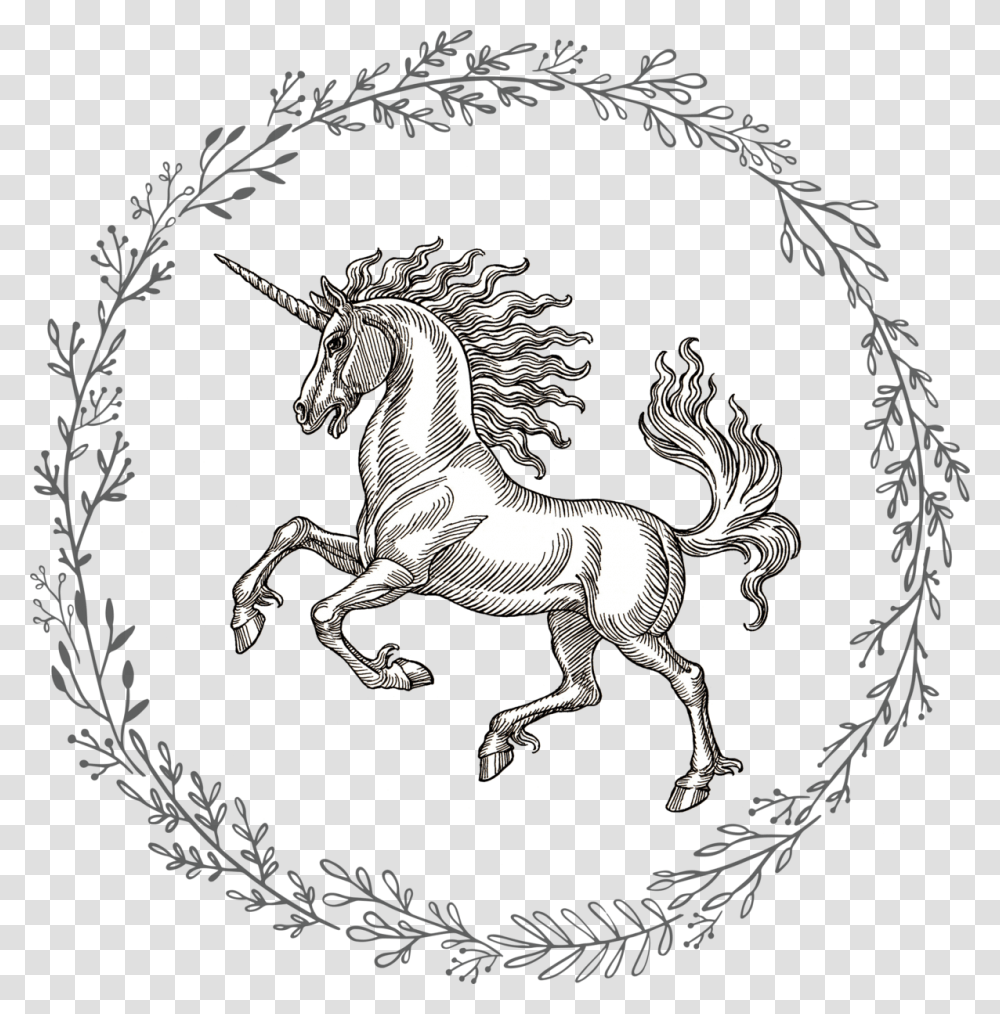 Floral Circle Hand Drawn, Emblem, Logo, Trademark Transparent Png