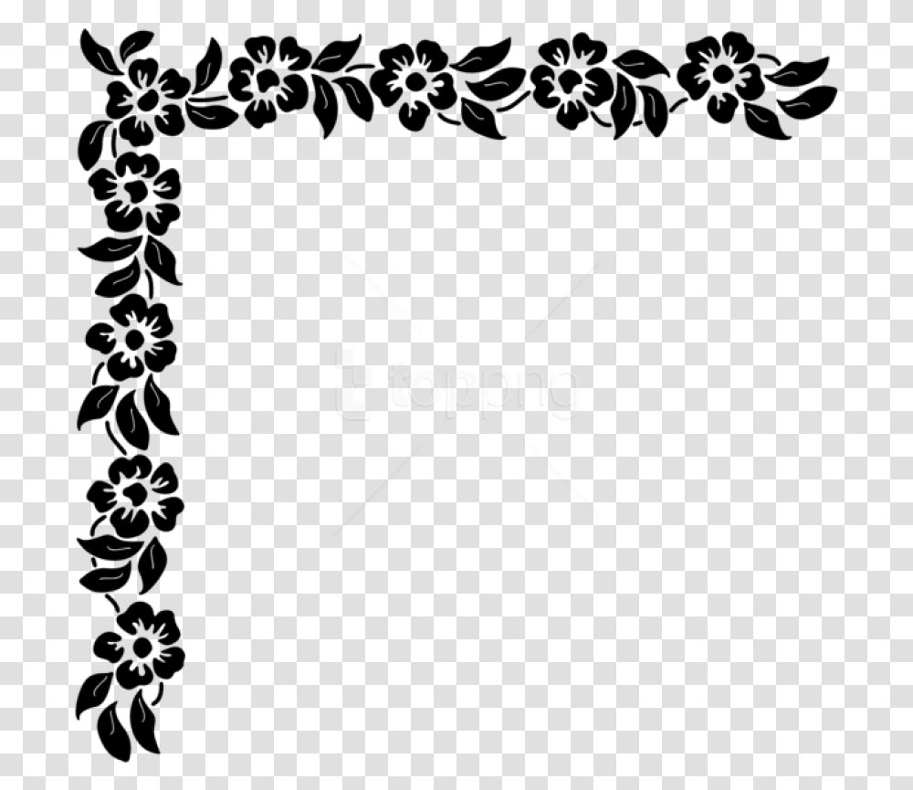 Floral Clipart Corner Corner Design Black And White, Logo, Screen Transparent Png